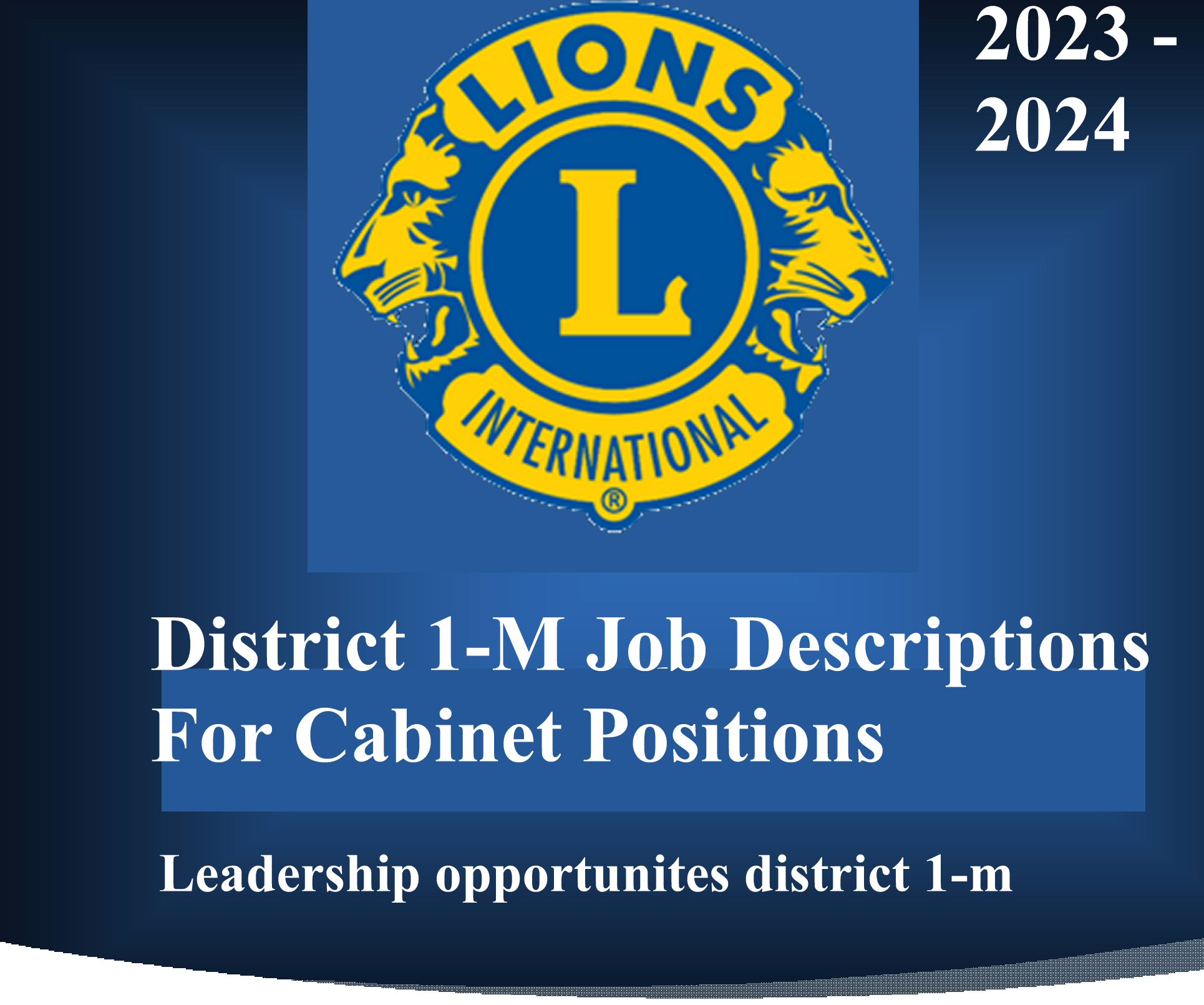 ( Click on it ) District 1-M Job Descriptions For Cabinet Positions